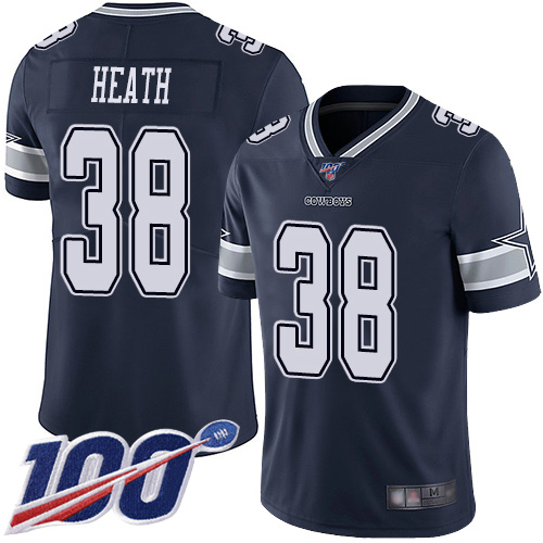 Men Dallas Cowboys Limited Navy Blue Jeff Heath Home #38 100th Season Vapor Untouchable NFL Jersey